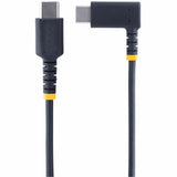 StarTech.com 3ft (1m) USB C Charging Cable Right Angle, 60W PD 3A, Heavy Duty Fast Charge USB-C Cable, Durable Rugged Aramid Fiber