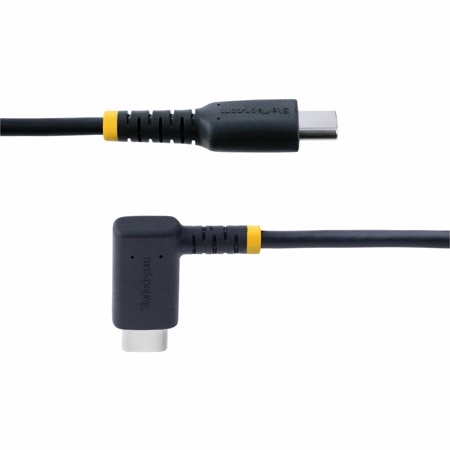 Câble de charge USB-C coudé StarTech.com de 15 cm (6 po), 60 W PD 3 A, charge rapide ultra-résistante, fibre aramide robuste et durable