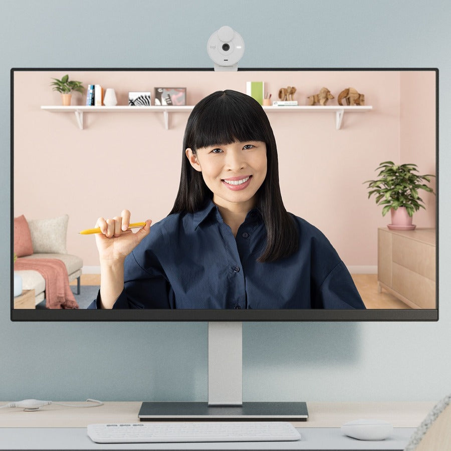 Webcam Logitech BRIO - 2 mégapixels - 30 ips - Blanc cassé - USB Type C - Vente au détail