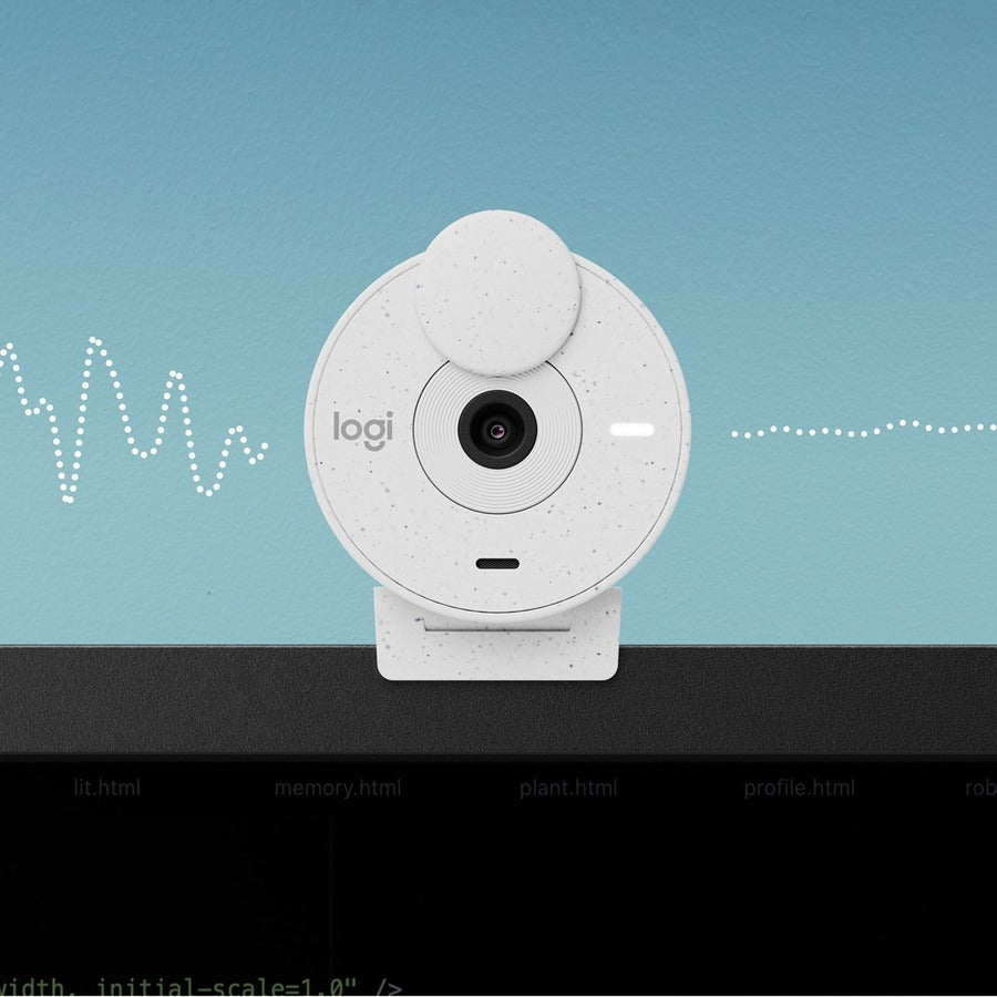 Webcam Logitech BRIO - 2 mégapixels - 30 ips - Blanc cassé - USB Type C - Vente au détail