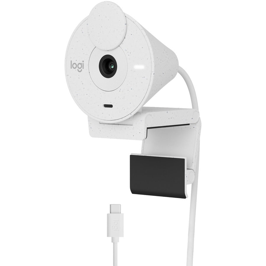 Webcam Logitech BRIO - 2 mégapixels - 30 ips - Blanc cassé - USB Type C - Vente au détail