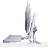 StarTech.com Sit-Stand Monitor Arm, Keyboard Tray, Desk Mount Sit-Stand Workstation up to 27 inch VESA Display, Standing Desk Converter