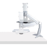 StarTech.com Sit-Stand Monitor Arm, Keyboard Tray, Desk Mount Sit-Stand Workstation up to 27 inch VESA Display, Standing Desk Converter