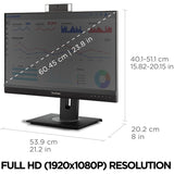 ViewSonic Graphic VG2456V 24" Class Webcam Full HD LED Monitor - 16:9 - Black