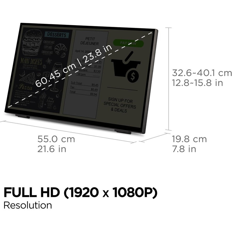 ViewSonic TD2465 24" Class LCD Touchscreen Monitor - 16:9 - 7 ms