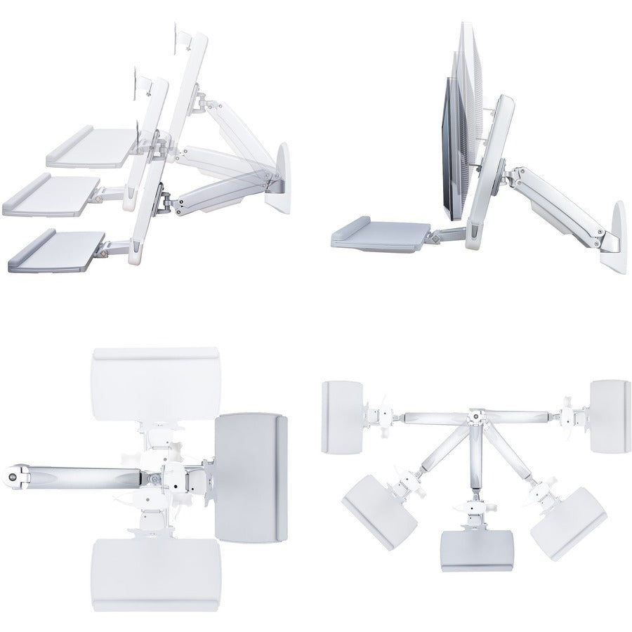 StarTech.com Station de travail murale, bureau assis-debout à mouvement complet avec bras d'écran VESA réglable en hauteur 68 cm/8 kg, station de travail murale