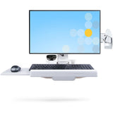 StarTech.com Station de travail murale, bureau assis-debout à mouvement complet avec bras d'écran VESA réglable en hauteur 68 cm/8 kg, station de travail murale