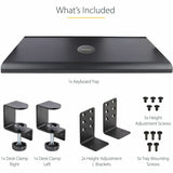 Under Desk Keyboard Tray, Clamp on Keyboard Holder, Up to 12kg/26.5lb, Height Adjustable, Ergonomic Sliding Keyboard Drawer