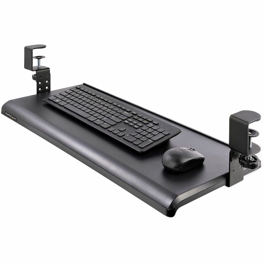 Under Desk Keyboard Tray, Clamp on Keyboard Holder, Up to 12kg/26.5lb, Height Adjustable, Ergonomic Sliding Keyboard Drawer