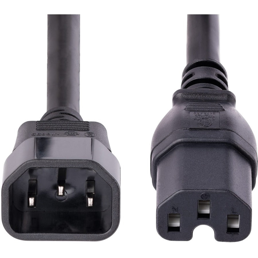 10ft Heavy Duty C14 to C15 Extension Cord - Black