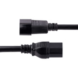 10ft Heavy Duty C14 to C15 Extension Cord - Black