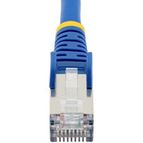 StarTech.com 10ft CAT6a Ethernet Cable, Blue Low Smoke Zero Halogen (LSZH) 10 GbE 100W PoE S/FTP Snagless RJ-45 Network Patch Cord
