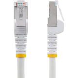 StarTech.com 7ft CAT6a Ethernet Cable, White Low Smoke Zero Halogen (LSZH) 10 GbE 100W PoE S/FTP Snagless RJ-45 Network Patch Cord
