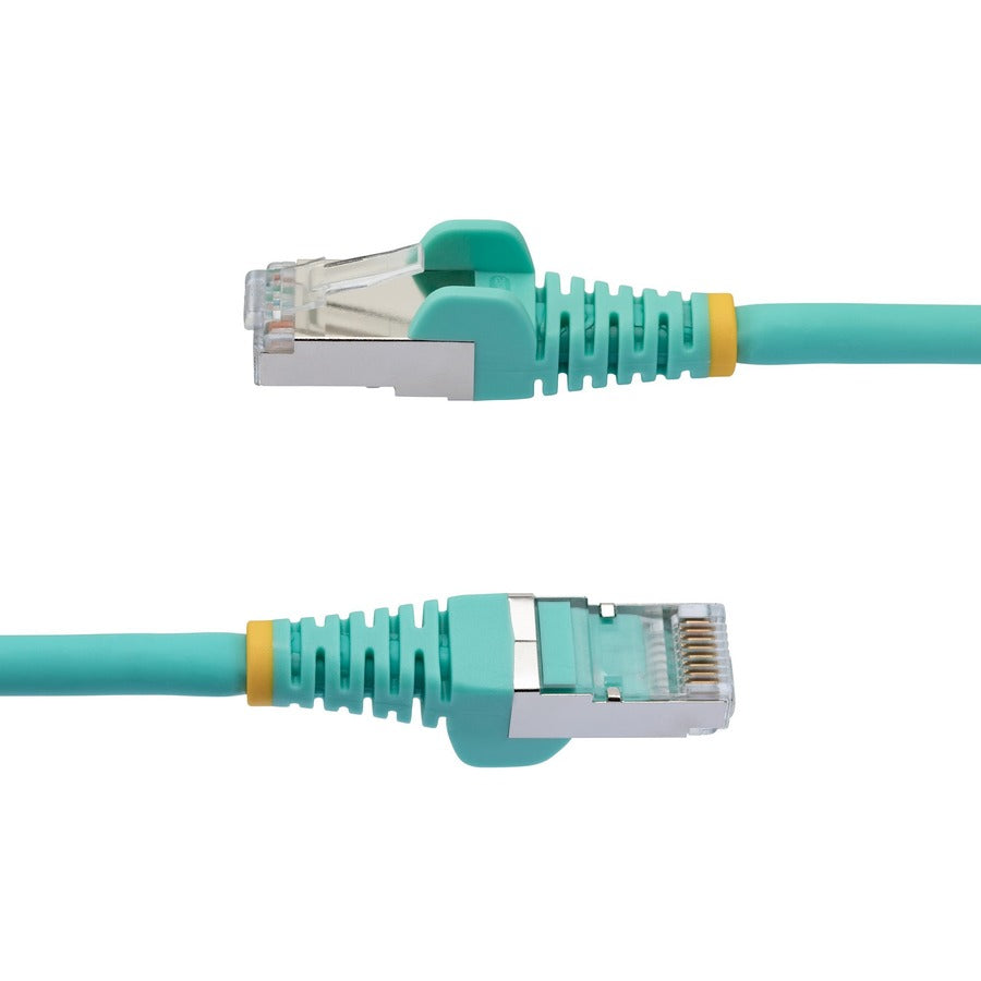 StarTech.com 5ft CAT6a Ethernet Cable, Aqua Low Smoke Zero Halogen (LSZH) 10 GbE 100W PoE S/FTP Snagless RJ-45 Network Patch Cord