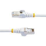 StarTech.com 8ft CAT6a Ethernet Cable, White Low Smoke Zero Halogen (LSZH) 10 GbE 100W PoE S/FTP Snagless RJ-45 Network Patch Cord