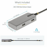 StarTech.com USB-C Multiport Adapter, 4K 60Hz HDMI, 3-Port USB Hub, 100W Power Delivery Pass-Through, Mini Dock, Windows/macOS/ChromeOS