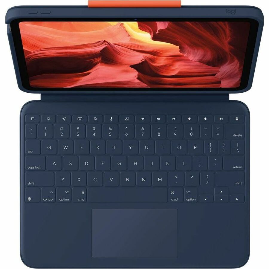 Logitech Rugged Combo 4 Touch Rugged Keyboard/Cover Case (Folio) for 10.9" Apple iPad (10th Generation) Tablet - Classic Blue