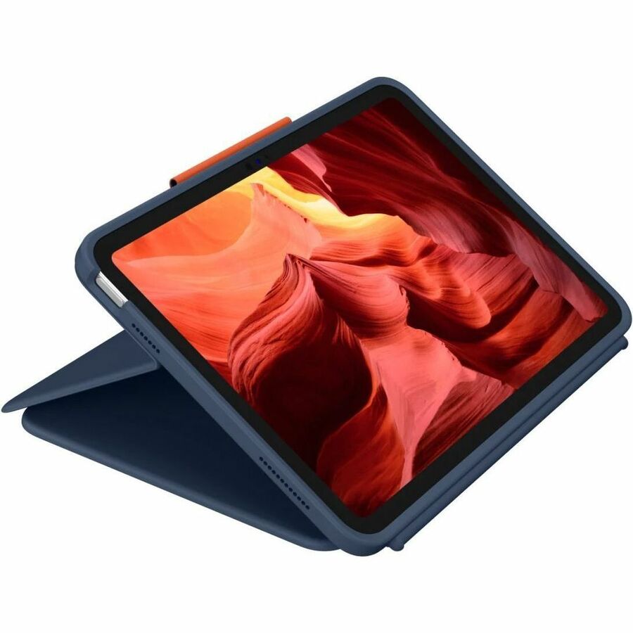 Logitech Rugged Combo 4 Touch Rugged Keyboard/Cover Case (Folio) for 10.9" Apple iPad (10th Generation) Tablet - Classic Blue