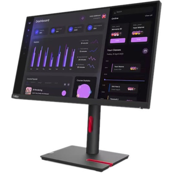 Lenovo ThinkVision T24i-30 24" Class Full HD LED Monitor - 16:9 - Raven Black