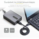 StarTech.com Thunderbolt 3 to Ethernet Adapter, 10GbE, Multi-Gigabit Thunderbolt 3 to RJ45 Network Adapter, TB3/TB4 10GbE NIC

