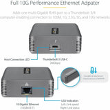 StarTech.com Thunderbolt 3 to Ethernet Adapter, 10GbE, Multi-Gigabit Thunderbolt 3 to RJ45 Network Adapter, TB3/TB4 10GbE NIC
