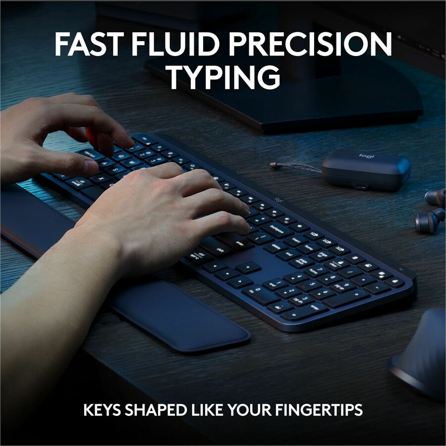 Logitech MX Keys S Combo - Performance Wireless Keyboard and Mouse with Palm Rest