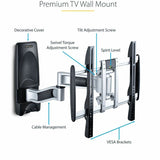 StarTech.com Articulating TV Wall Mount, VESA Wall Mount TV Bracket for 65 inch/99lb/Curved TVs, Corner Adjustable Low Profile Wall Mount