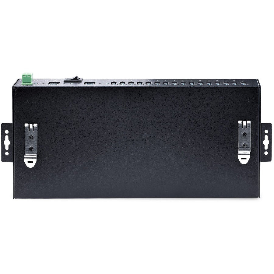 StarTech.com 16-Port Industrial USB 3.0 Hub 5Gbps, Mountable, Terminal Block Power Up to 120W Shared, USB Charging, Dual-Host Hub/Switch 