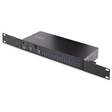 StarTech.com 16-Port Industrial USB 3.0 Hub 5Gbps, Mountable, Terminal Block Power Up to 120W Shared, USB Charging, Dual-Host Hub/Switch 
