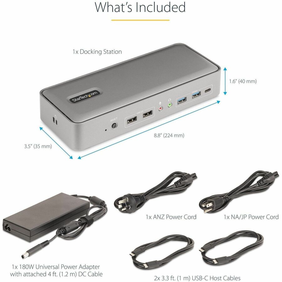 StarTech.com Dual-Laptop USB-C KVM Docking Station, Dual Monitor 4K 60Hz DisplayPort Dock, 5x USB Hub, GbE, 90W/45W PD, Windows/Mac, TAA