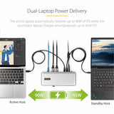 StarTech.com Dual-Laptop USB-C KVM Docking Station, Dual Monitor 4K 60Hz DisplayPort Dock, 5x USB Hub, GbE, 90W/45W PD, Windows/Mac, TAA