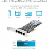 StarTech.com 4-Port 2.5G NBASE-T PCIe Network Card, Computer Network Card Interface, Intel&reg; I225-V, Quad-Port Ethernet, Multi-Gigabit NIC