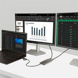 Adaptateur StarTech.com USB-C vers double HDMI, USB-C/A vers 2x HDMI, 4K 60 Hz, PD Pass-Though 100 W, câble intégré de 30 cm, convertisseur USB vers HDMI