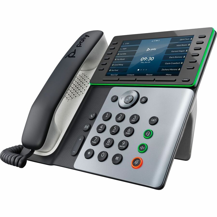 Poly Edge E500 IP Phone - Corded - Corded - Desktop, Wall Mountable - Black