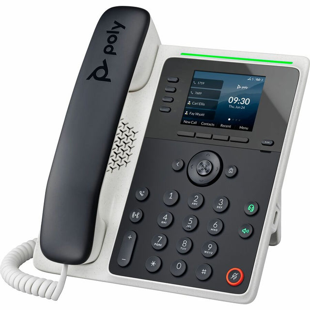 Poly Edge E220 IP Phone - Corded - Corded/Cordless - Bluetooth - 3 Multiple Conferencing - Desktop, Wall Mountable - White, Midnight Blue
