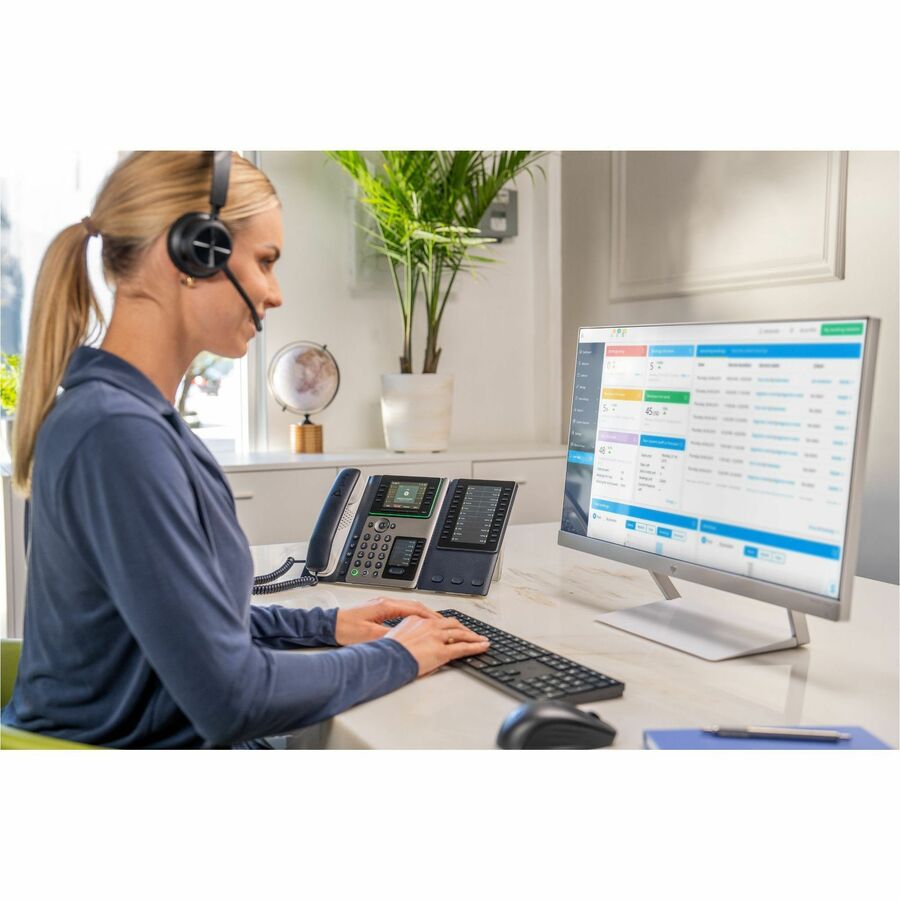 Poly E450 IP Phone - Corded - Corded - Desktop - Black