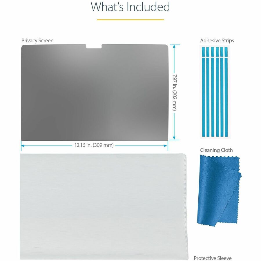 StarTech.com Écran de confidentialité pour MacBook Pro 14 pouces (21/23 pouces), filtre de confidentialité antireflet avec réduction de la lumière bleue de 51 %, côtés mats/brillants
