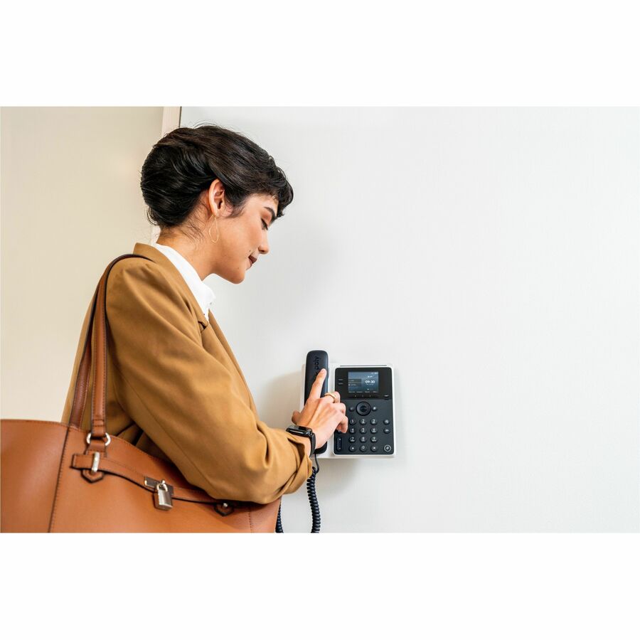 Poly Edge E100 IP Phone - Corded - Corded - 3 Multiple Conferencing - Desktop, Wall Mountable - White, Midnight Blue