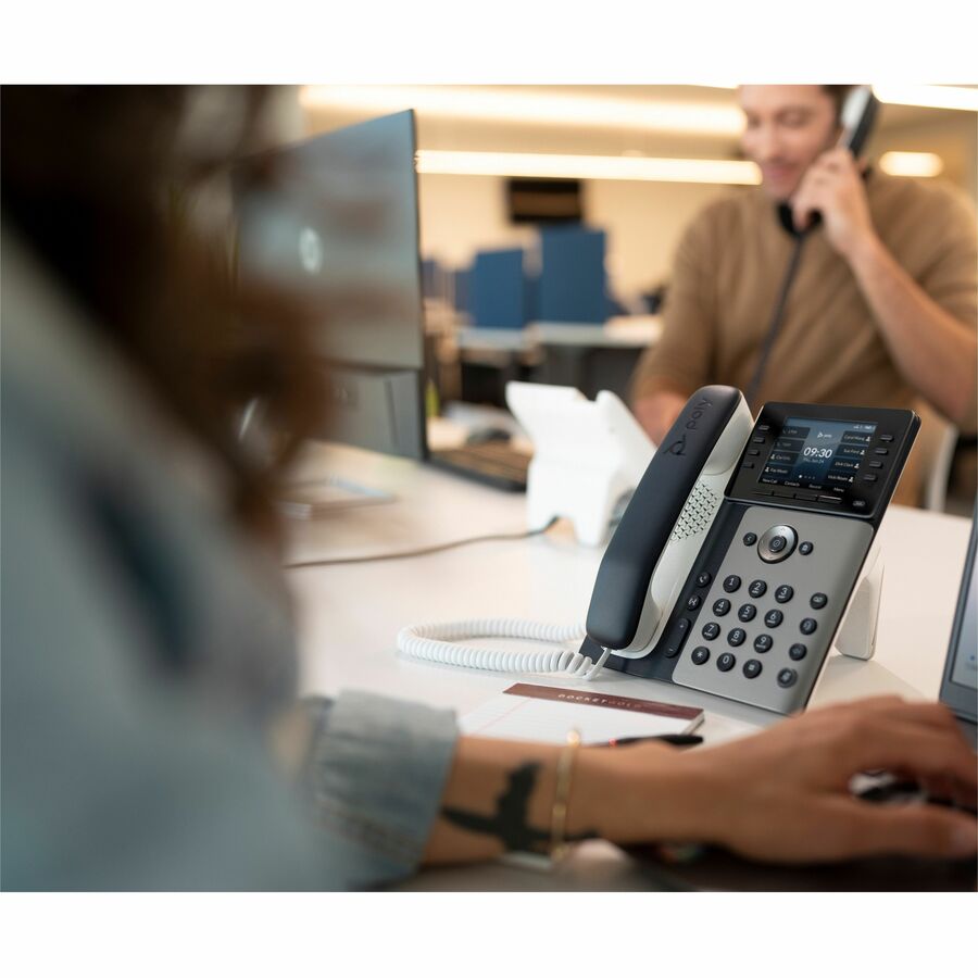 Poly Edge E350 IP Phone - Corded - Corded/Cordless - Wi-Fi, Bluetooth - Desktop, Wall Mountable - Black