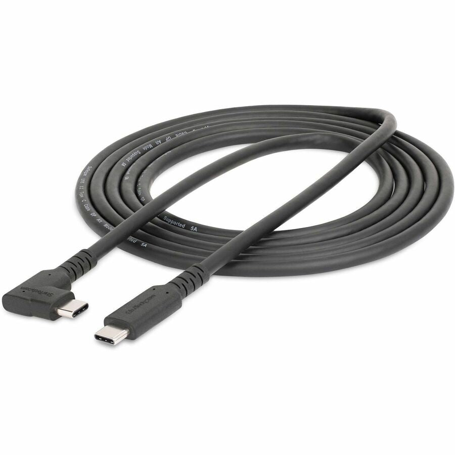 StarTech.com 6ft (2m) Rugged Right Angle USB-C Cable, USB 3.2 Gen 1 (5 Gbps), USB C to C Data Transfer Cable, 100W PD, 4K 60Hz, 90 Degree USB-C Cable