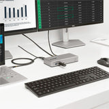 Station d'accueil USB-C StarTech.com pour deux écrans, DisplayPort et HDMI/VGA, jusqu'à 4K 60 Hz, station d'accueil USB-C, hub USB 7x, alimentation 85 W
