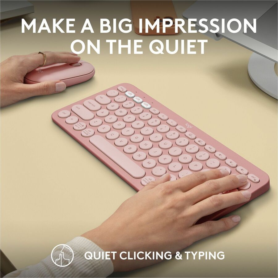 Logitech Pebble 2 Combo Wireless Keyboard & Mouse, Rose