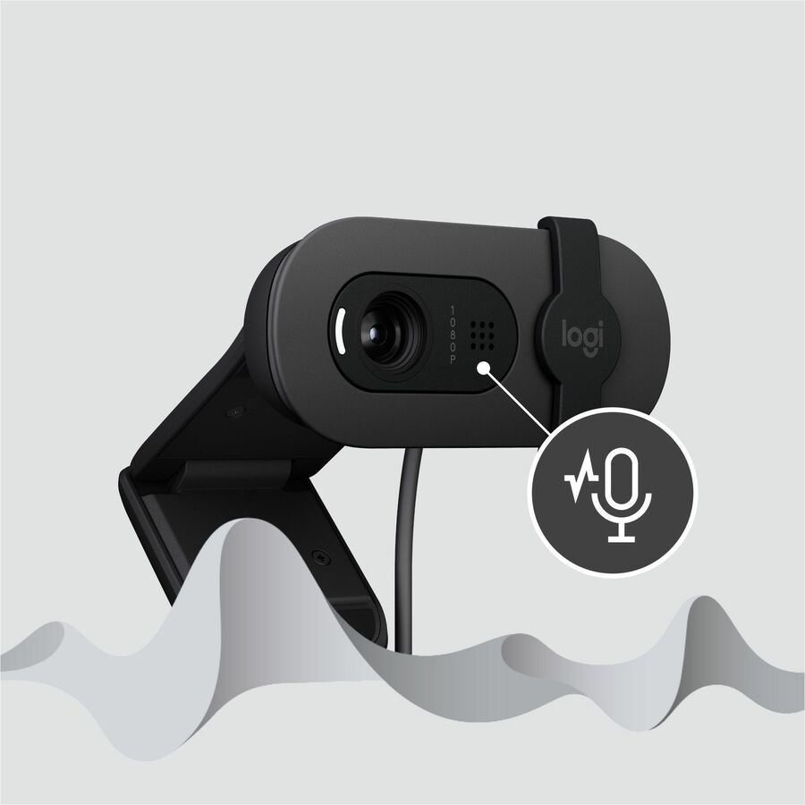 Webcam Logitech BRIO 100 - 2 mégapixels - 30 ips - Graphite - USB Type A
