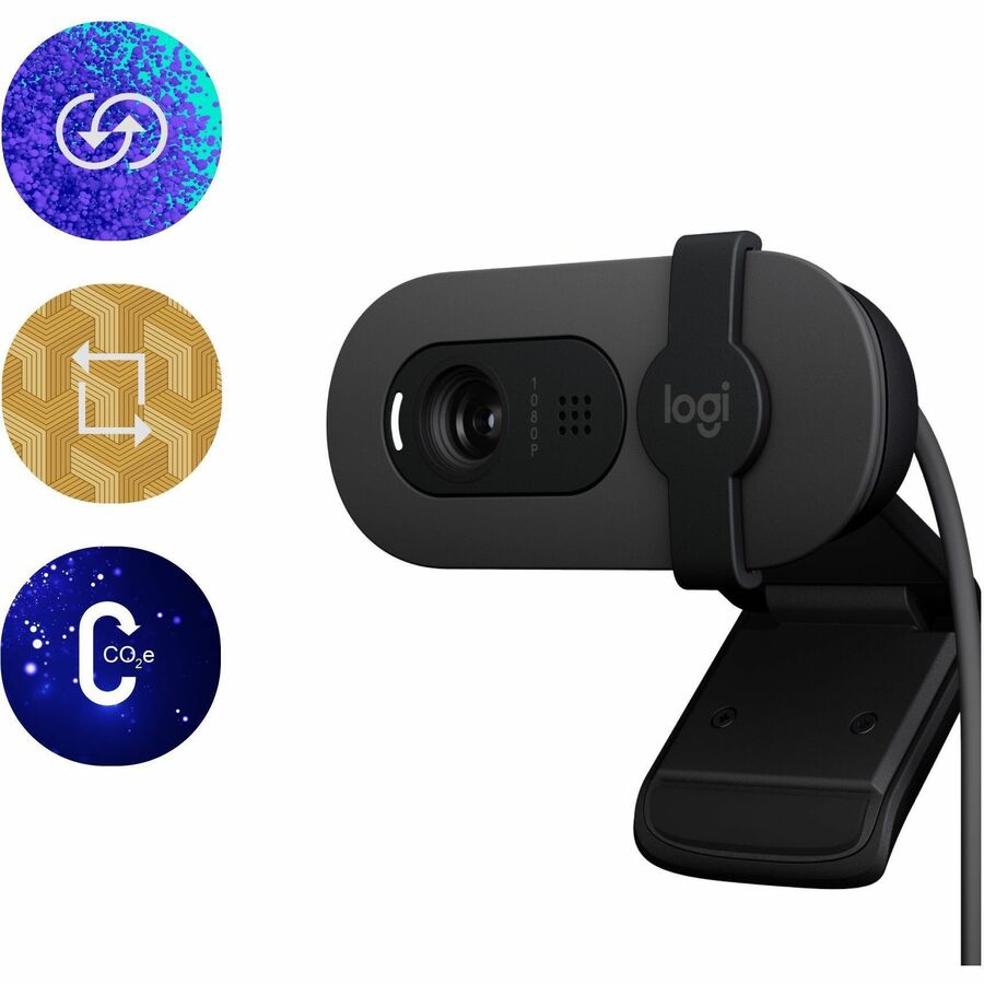 Webcam Logitech BRIO 100 - 2 mégapixels - 30 ips - Graphite - USB Type A