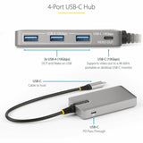 StarTech.com 4-Port USB-C Hub with USB-C DP Alt Mode Video Output, 3x USB-A, 1x USB-C, 100W Power Delivery Pass-Through, USB 3.2 10Gbps