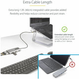 StarTech.com USB-C Multiport Adapter w/Attached USB-C to USB-A Dongle, Dual HDMI 4K/1080, 3x USB, Mini Laptop Docking Station, Travel Dock