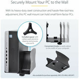Station de travail murale StarTech.com, support VESA 10 kg, support d'écran et plateau de clavier entièrement articulés, bureau debout avec support PC