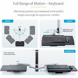 Station de travail murale StarTech.com, support VESA 10 kg, support d'écran et plateau de clavier entièrement articulés, bureau debout avec support PC