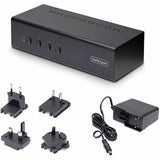 StarTech.com 4-Port Dual-Monitor DisplayPort KVM Switch, 4K 60Hz, 2x USB 5Gbps Ports, Hotkey/Push-Button Switching, TAA Compliant