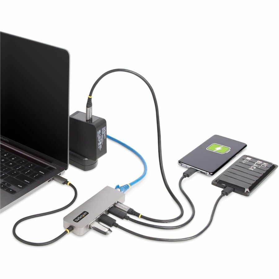 StarTech.com 3-Port USB-C Hub with 2.5 Gb Ethernet and 100W PD Passthrough - USB-C to 2x USB-A/1x USB-C, USB 3.2 10Gbps Type-C Adapter Hub